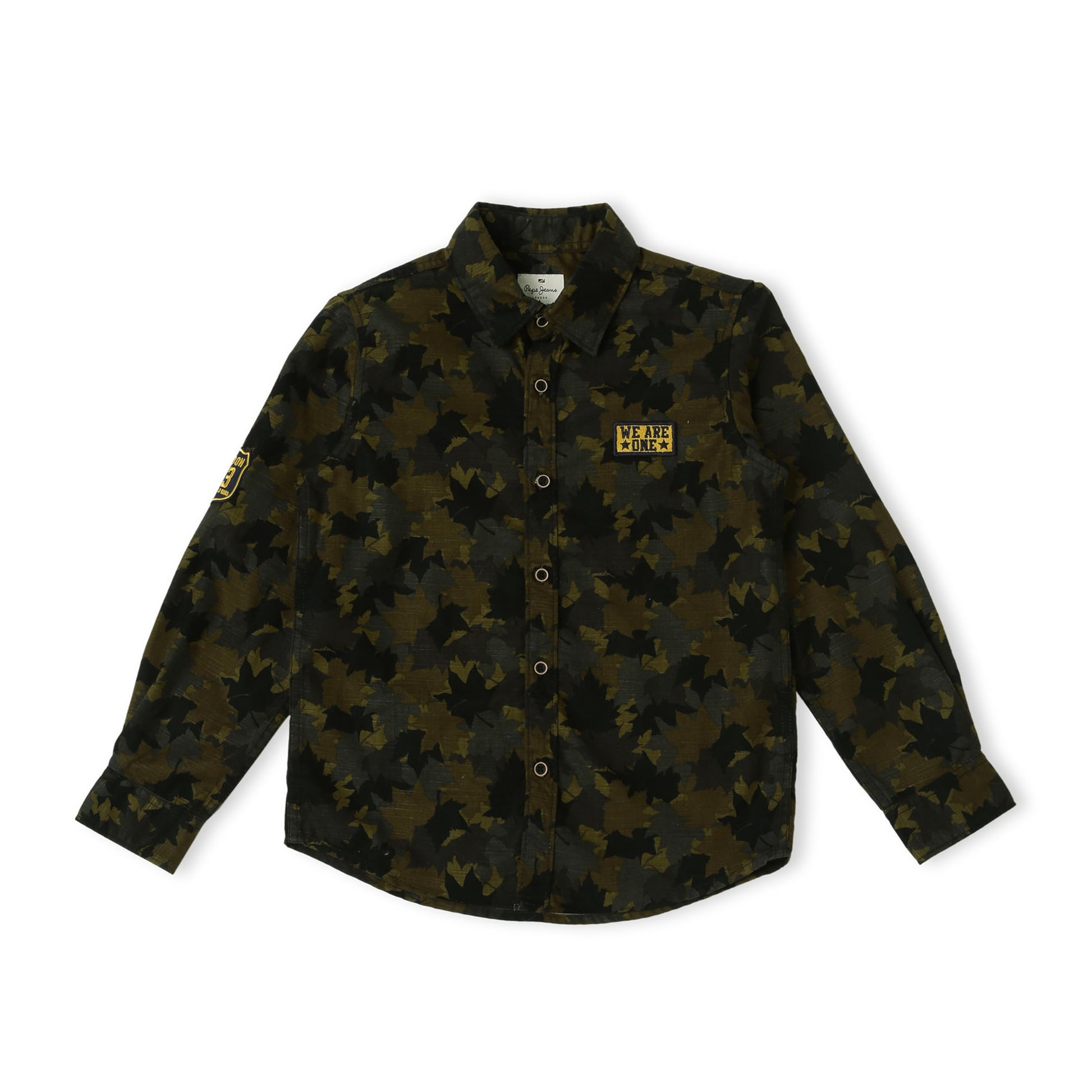 Pepe Jeans BoyS Camouflage Regular Fit Shirt (Pb302334_Olive 6)