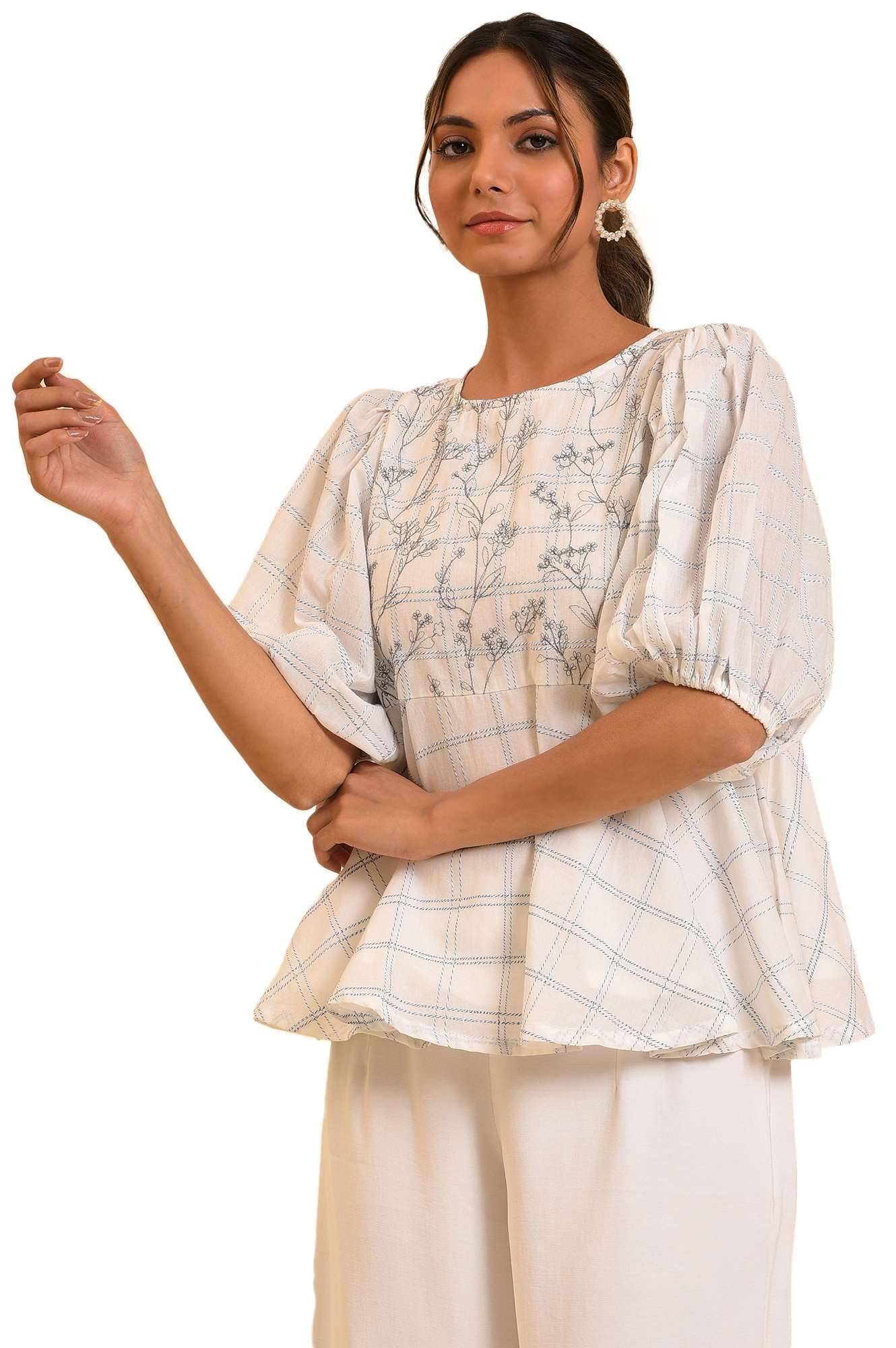 W for Woman Womens Regular Fit Top (23FEW31206-820554_Ecru