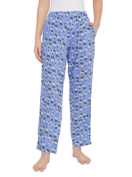 Clovia Womens Viscose Blend Casual Regular Pajama Bottom (LB0179P08S_Blue_S)