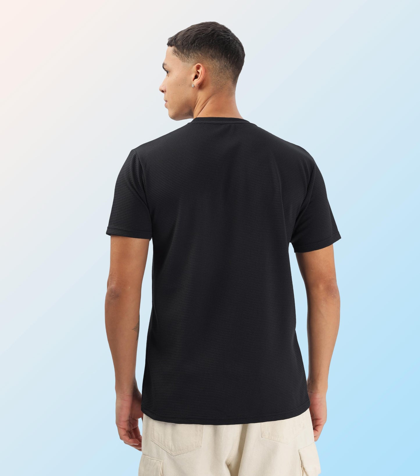 SHODOX Mens Solid Round Neck Half Sleeve Regular fit Tshirt (Pack of 1) Black