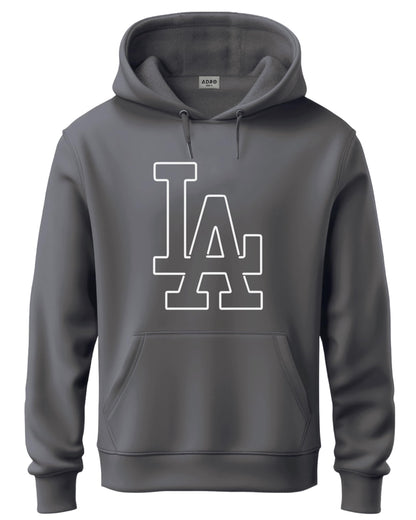 ADRO Mens Cotton Neck Hooded Sweatshirt (H24-LA-SG_Steel Grey