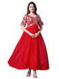 Fashion Basket Georgette Anarkali Dress For Women Red