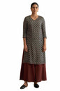 W for Woman Ajrakh Print Lustrous Satin Viscose Kurta for Women