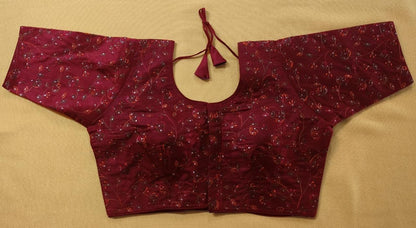 Vihu Fashion WomenS Sequence Multi Embroidered U Neck Half Sleeve Readymade Saree Blouse Indian Ethnic Designer Stitched Women