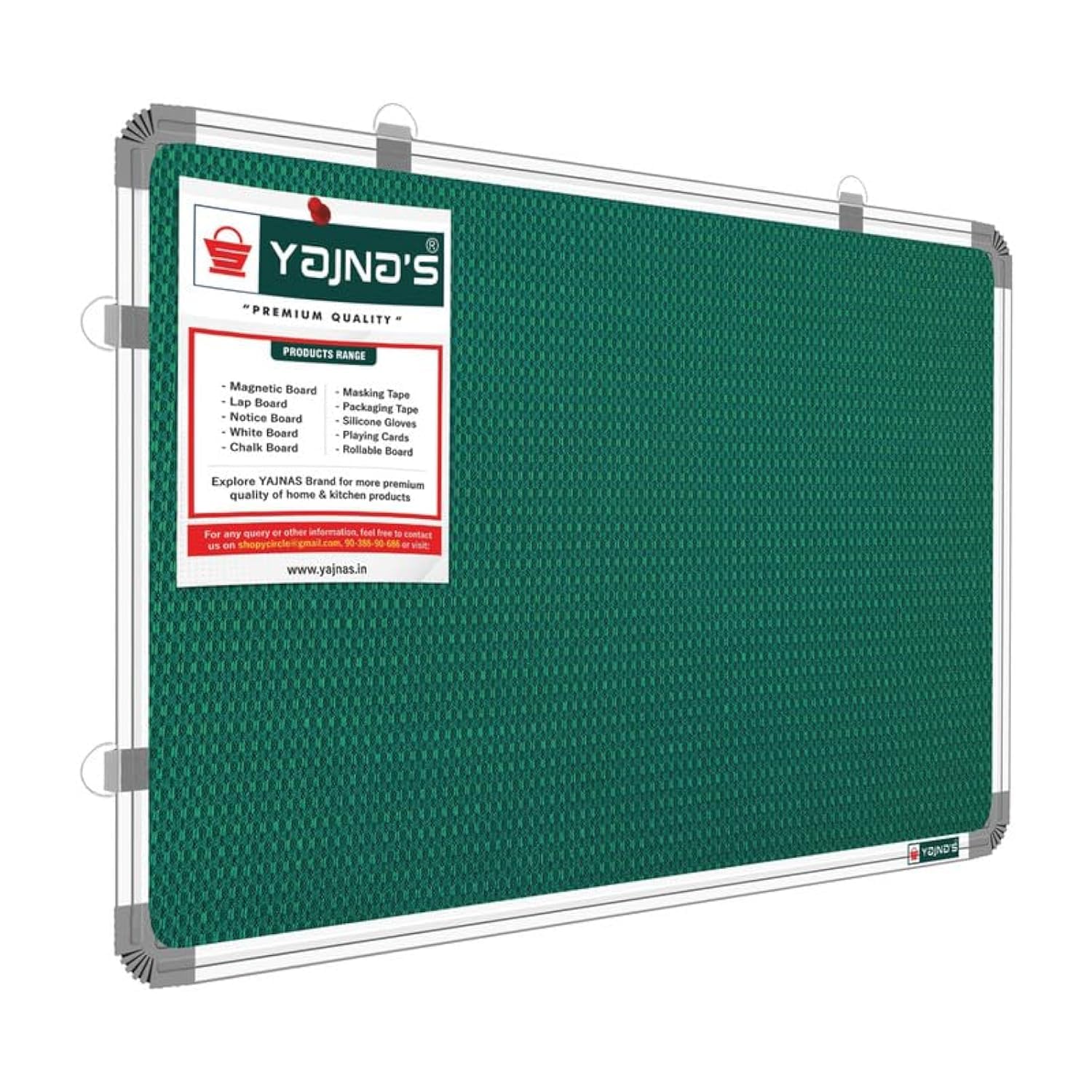 YAJNAS 2x3 Feet Premium Material Notice Pin-up Board/Pin-up Board/Soft Board/Bulletin Board/Pin-up Display Board for Home, Offic