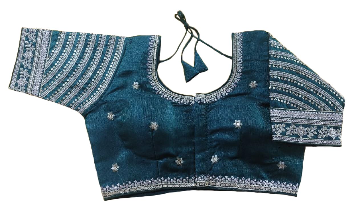 Vihu Fashion WomenS Blouse Readymade Blouse Embroidery Multi Coding Gold Thread Indian Ethnic Designer Stitched WomenS Readyma