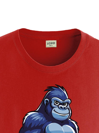 ADRO T Shirts for Boys & Girls || Gorilla Printed T-Shirt || Ages 3-14 || 100% Cotton Round Neck Tshirt for Boys & Girls||KRN-GO