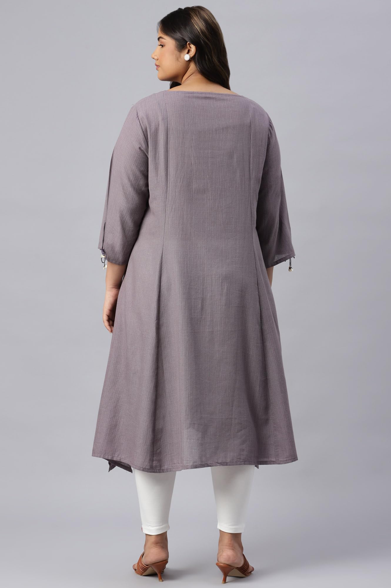 W for Woman Plus Size Dusk Purple Embroidered Kurta
