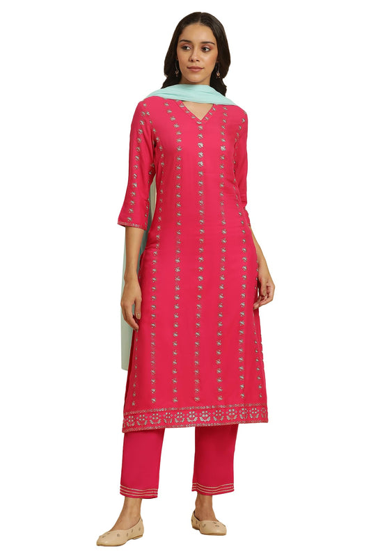 W for Woman Women's Kurta, Straight Pant & Dupatta
