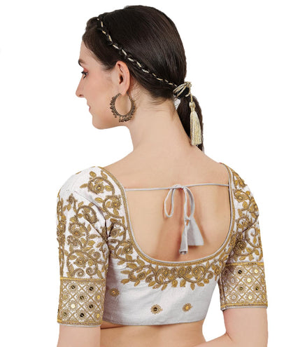 Pujia Mills Blouse Readymade Stylish Design Half Sleeve Blouse Readymade maggam Work Blouse Saree Blouse Readymade Parrot Blouse