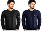 Noble Monk MenS Regular Fit T Shirt (Combo Pack Of 2) |Full Sleeves |Round Neck |Casual Tshirt For Men