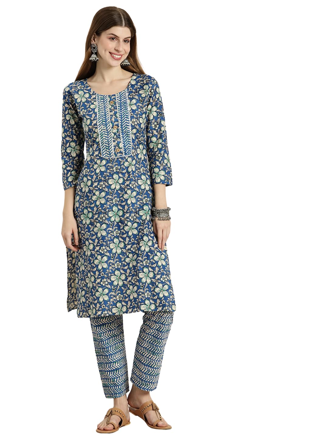 Shiv Textiles Pure Cotton Kurta Pant Set For Women