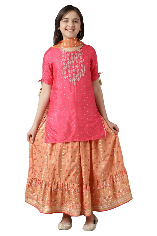 Aurelia Girls Kurta & Skirt & Dupatta