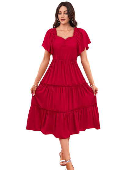 Toochki Dress For Women | Dresses For Women | Fit & Flare Dress | Red Dress For Women | Anarkali Dress For Women | Rayon Dresses
