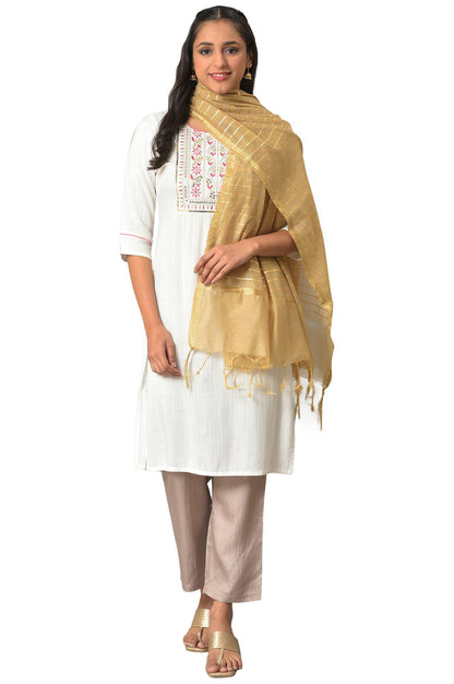 Aurelia Gold Yarn-Dyed Premium Dupatta