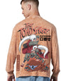 Bewakoof Official Naruto Merchandise Naruto Mens Graphic Print Oversized Fit Full Sleeve Round Neck Cotton Jersey Acid Wash T-S