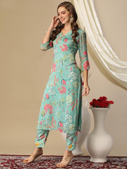 GoSriKi Cotton Blend Women Kurta With Pant