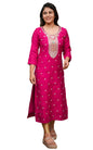 GoSriKi Women's Rayon Blend Straight Embroidered Kurta