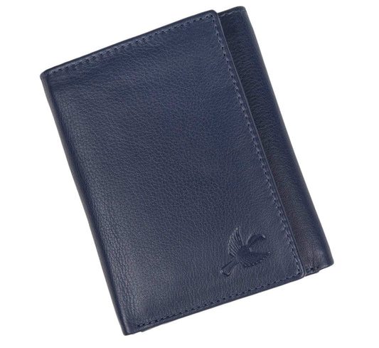 HORNBULL Leather Mens Wallet, Navy, Casual