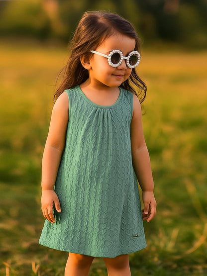 A.T.U.N. (ALL THINGS UBER NICE) Girls Sleeveless Stylish A-Line Abby Dress | Daily, Party, Casual Knee Length Dress Light Green