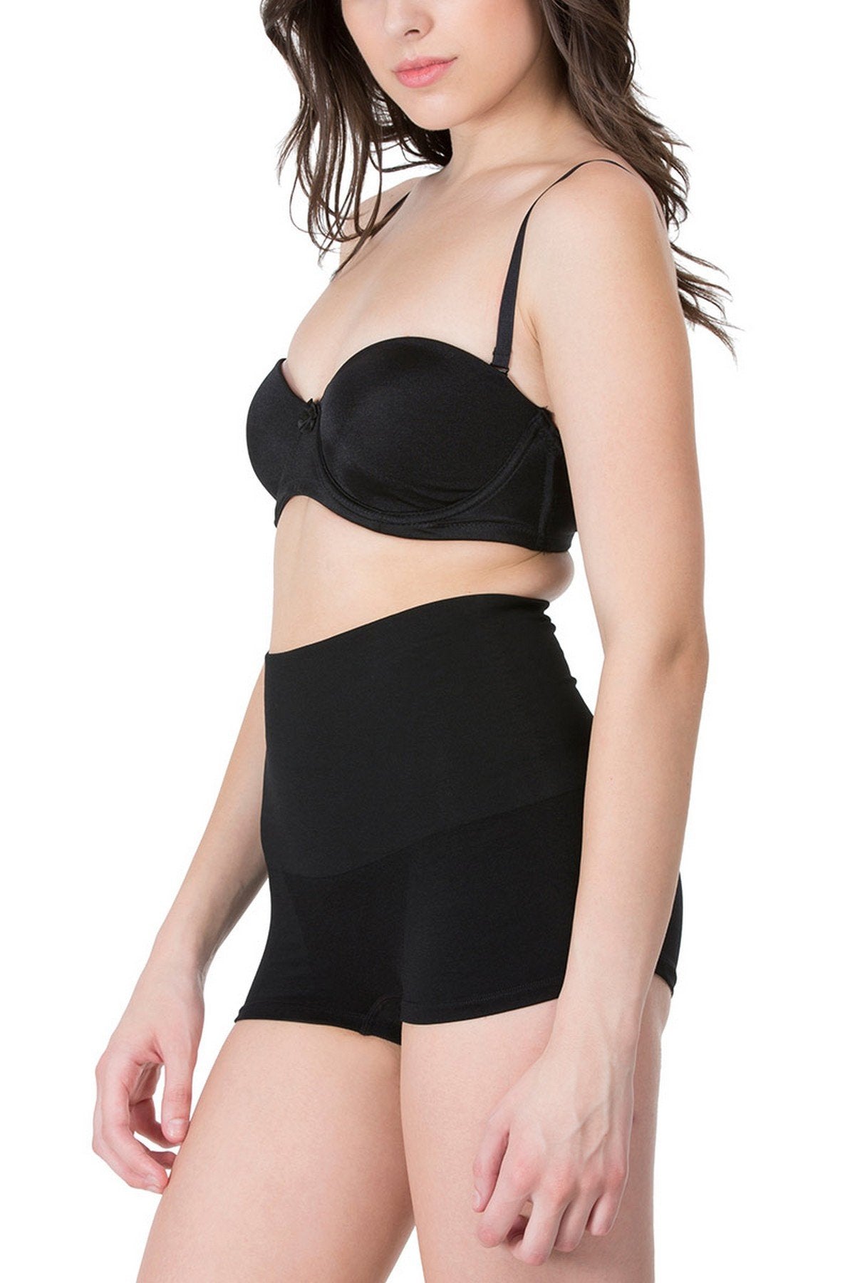 Zivame Tummy Control Midwaist Boyshort for Women - Black