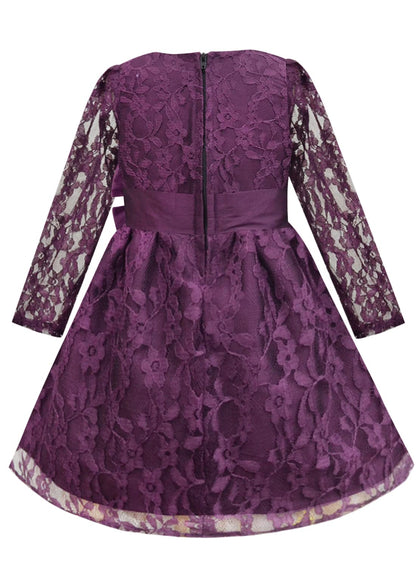 A.T.U.N. Girls Double Bow Dress Wine