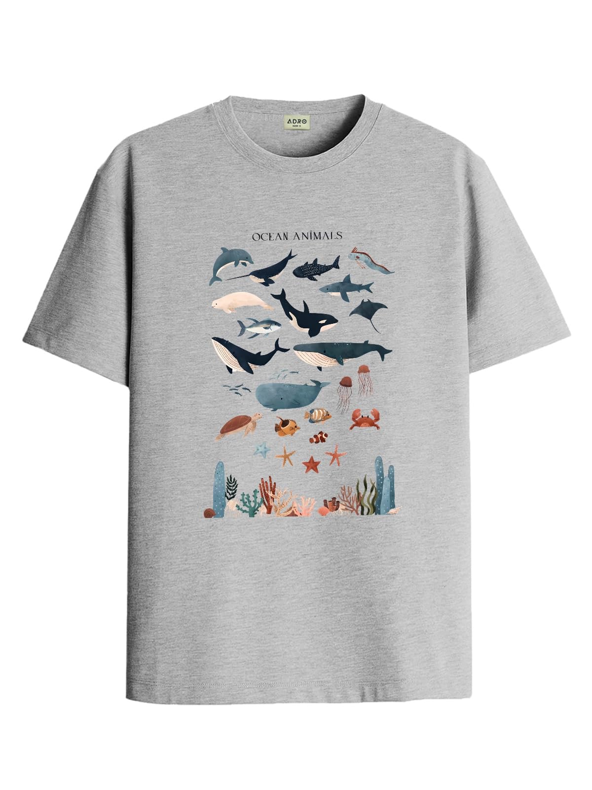 ADRO T Shirts for Boys & Girls || Ocean Sharks Printed T-Shirt || Ages 3-14 || 100% Cotton Round Neck Tshirt for Boys & Girls||K