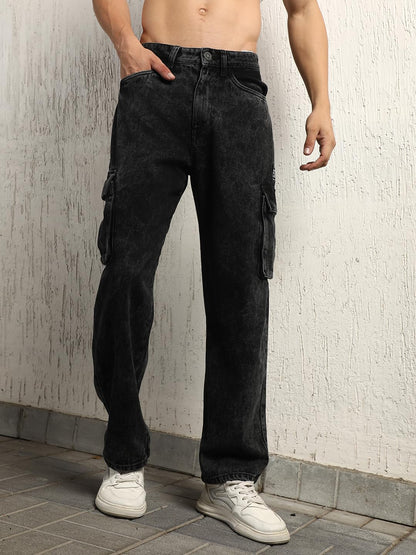 Hubberholme Men Summer Cotton Relaxed Fit Mid-Rise Jeans 18 Grey