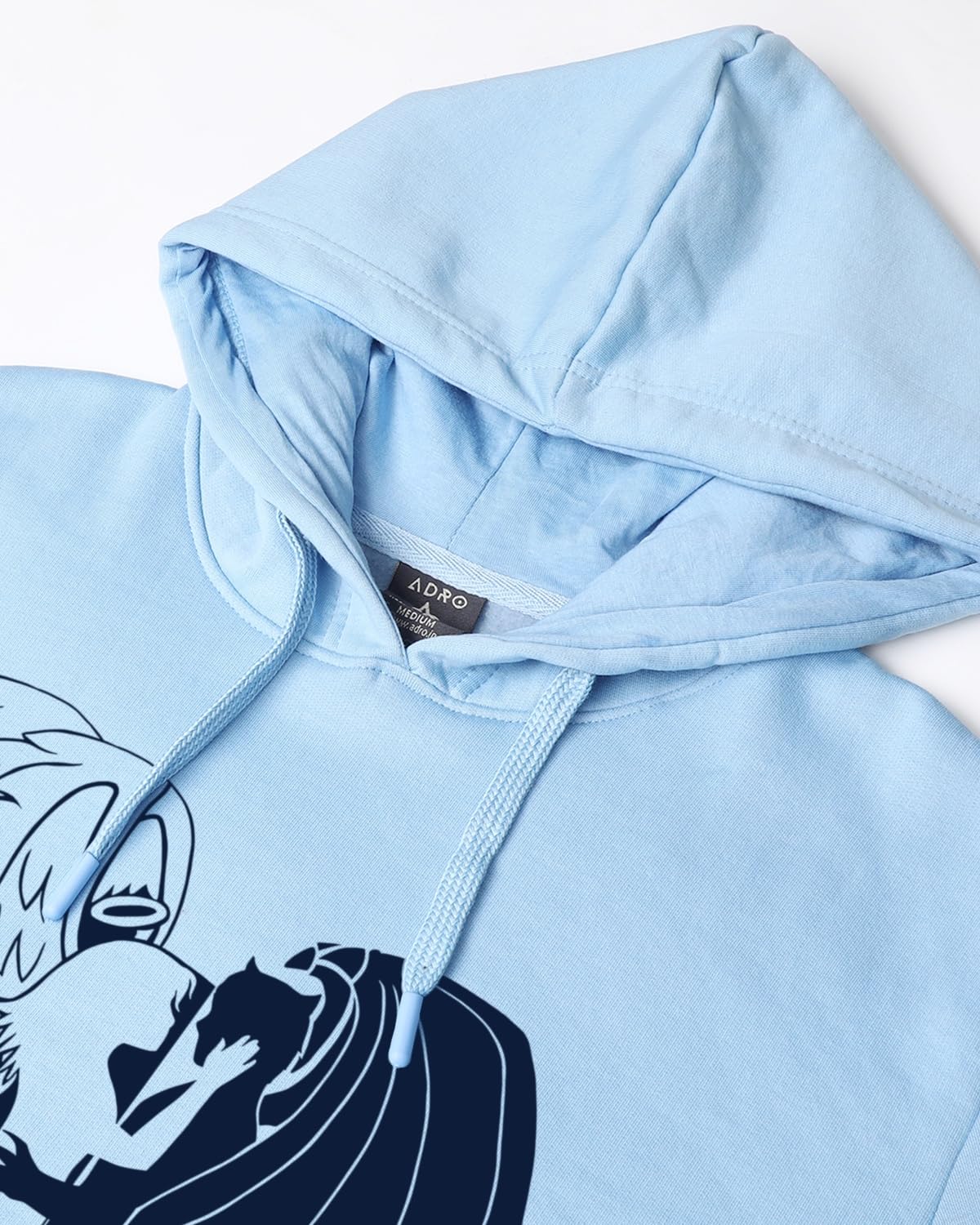 ADRO Men's Cotton Neck Hooded Sweatshirt (H24-DEVI-SK_Sky Blue
