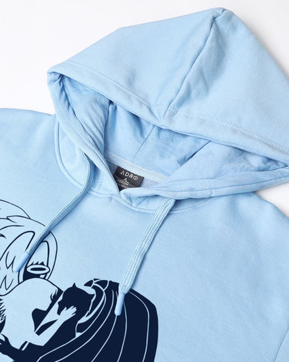 ADRO Men's Cotton Neck Hooded Sweatshirt (H24-DEVI-SK_Sky Blue