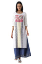 Aurelia Printed Round Neck Viscose Womens Calf Length Kurta (S22FEA12929A-P)