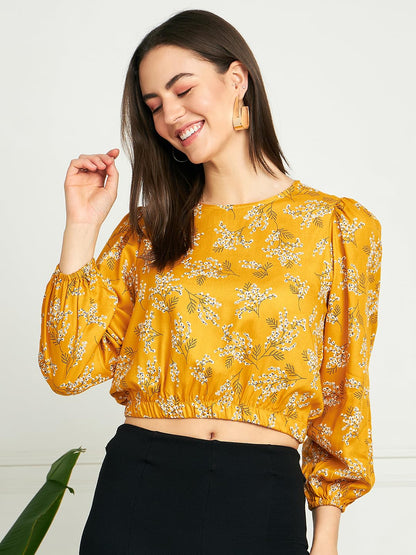 Modeve Women Floral Crop Top For Summer