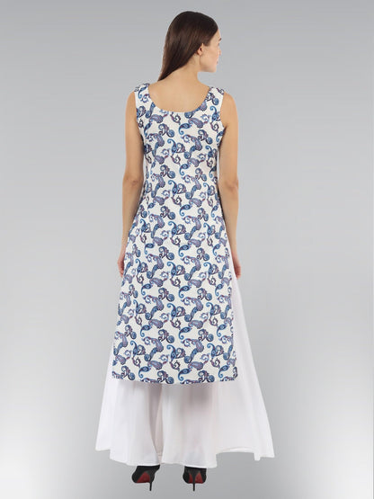 Patlani WomenS Micro Crepe Full Stitched Kurti. Blue