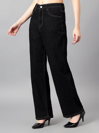 Kotty WomenS High Rise Solid Comfortable Stretchable Jeans(Black,26)