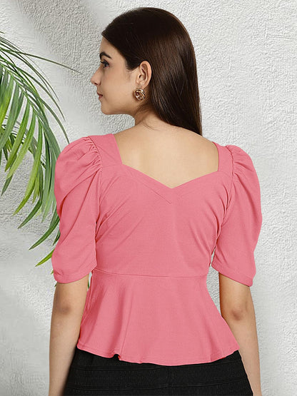 Tee Projekt Solid Stylish Casual Slim Fit Top & Tunic for Women & Girls| Trendy Western Tops for Women Stylish