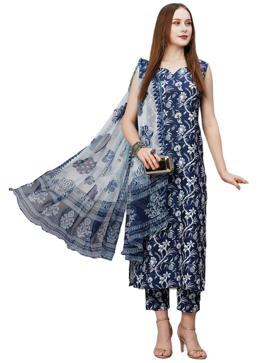 ANNI DESIGNER Women's Rayon Regular Kurta with Pant & Dupatta