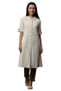 Aurelia Women Striped Cotton A-line Kurta_24FEA15024_XS Off White