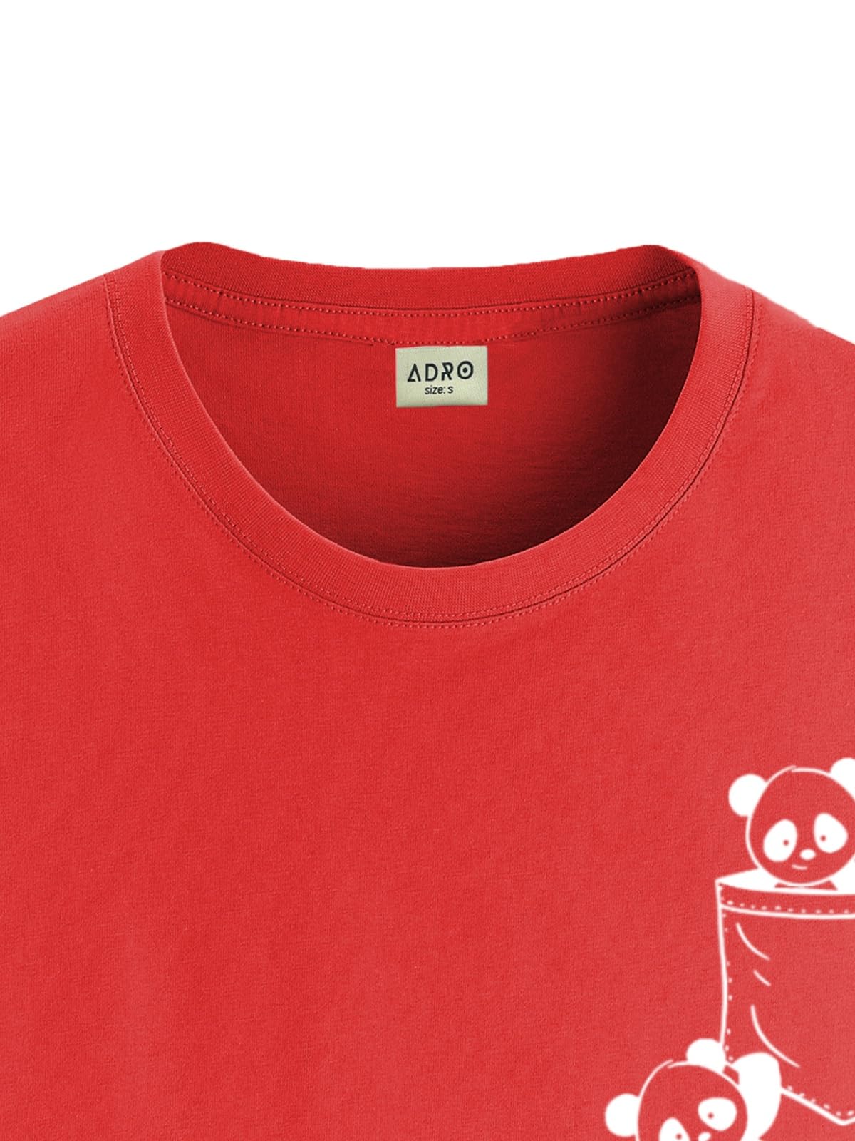 ADRO Mens Solid Regular Fit T-Shirt (RN24-POC-RD_Red