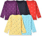 T2F Girls Cotton Printed Regular Fit Full Sleeve T-Shirt(Pack of 5)
