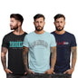 Peppyzone S to 5XL Stylish Printed Cotton Round Neck Tshirt for Men - 100% Cotton, Half Sleeve, Combo Pack of 3 T Shirts for Men