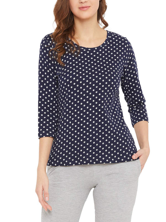 Clovia WomenS Cotton Pretty Florals Top (Lt0148A08_Blue_M)