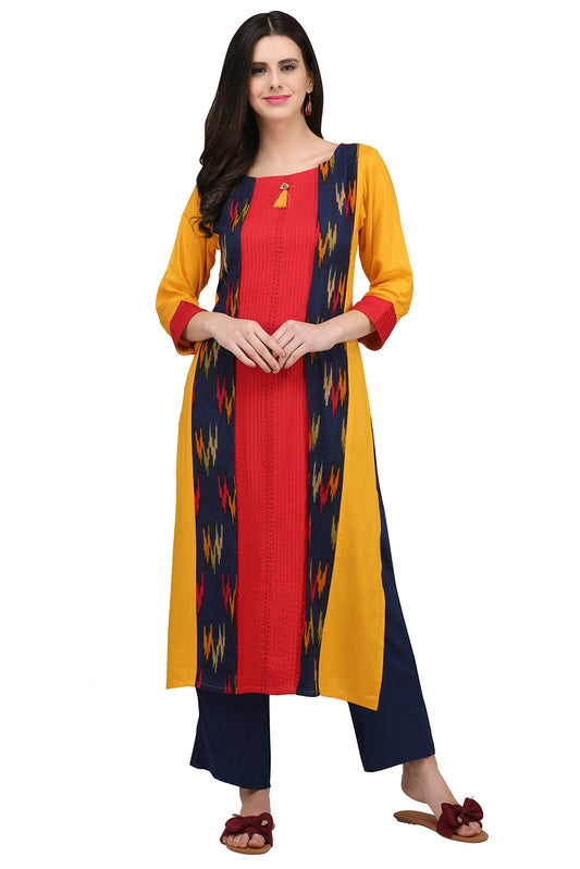 GoSriKi Women Rayon Regular Kurta