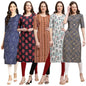 Pinkmint Elegant Printed Crepe KurtiS For WomenS (Pack Of 5)