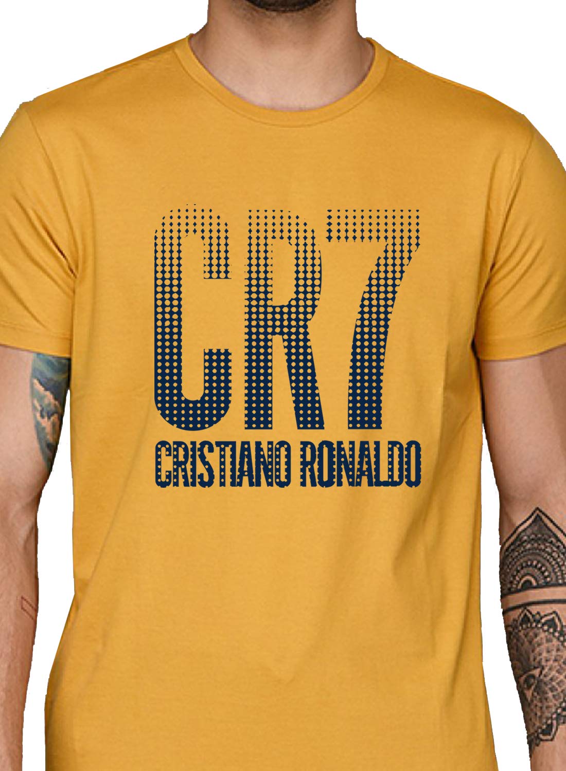 ADRO Design Printed T-Shirts for Men & Women (RNR-S35-CR07-MU_Mustard)