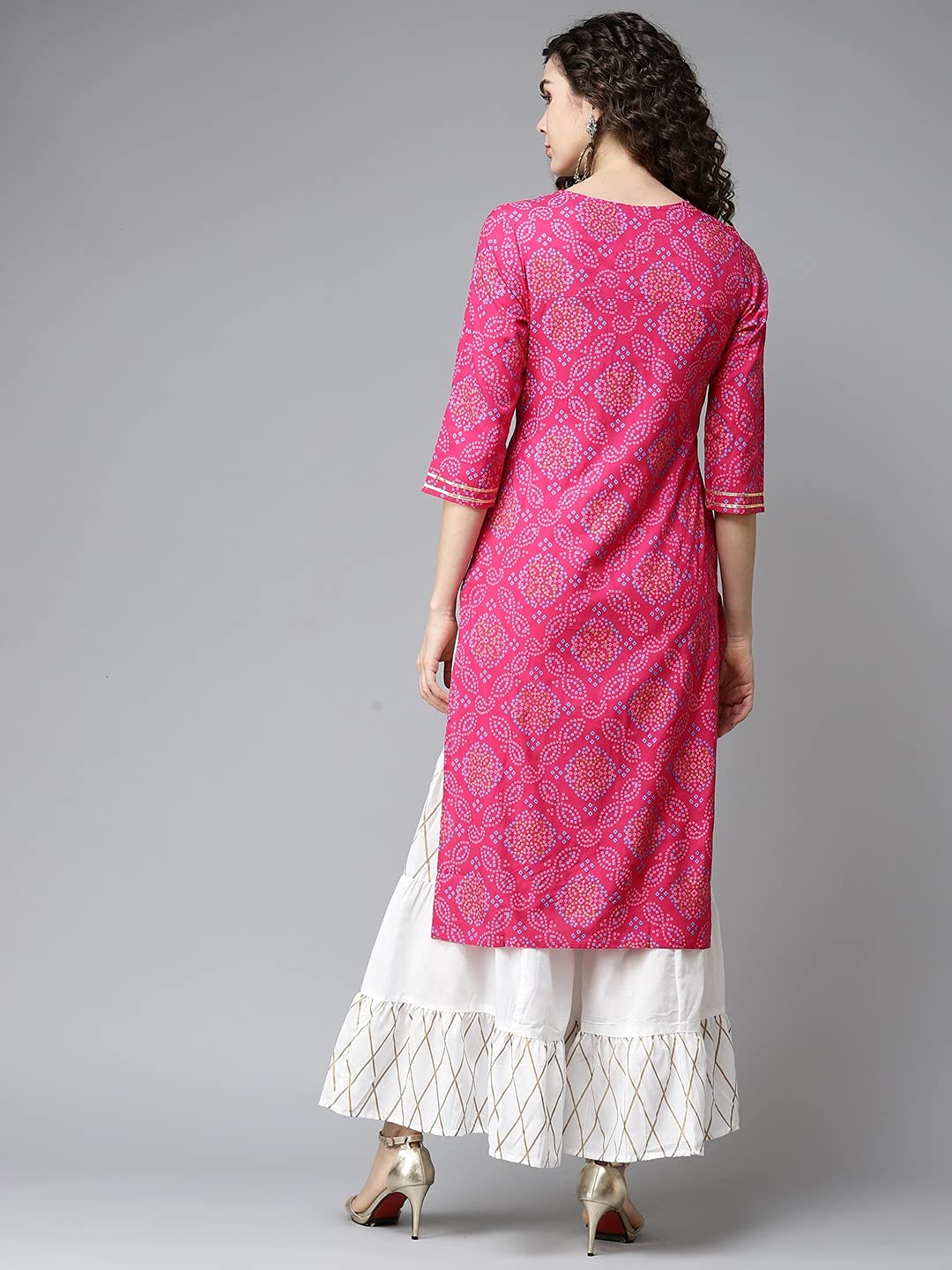 GoSriKi Women's Rayon Kurta with Sharara