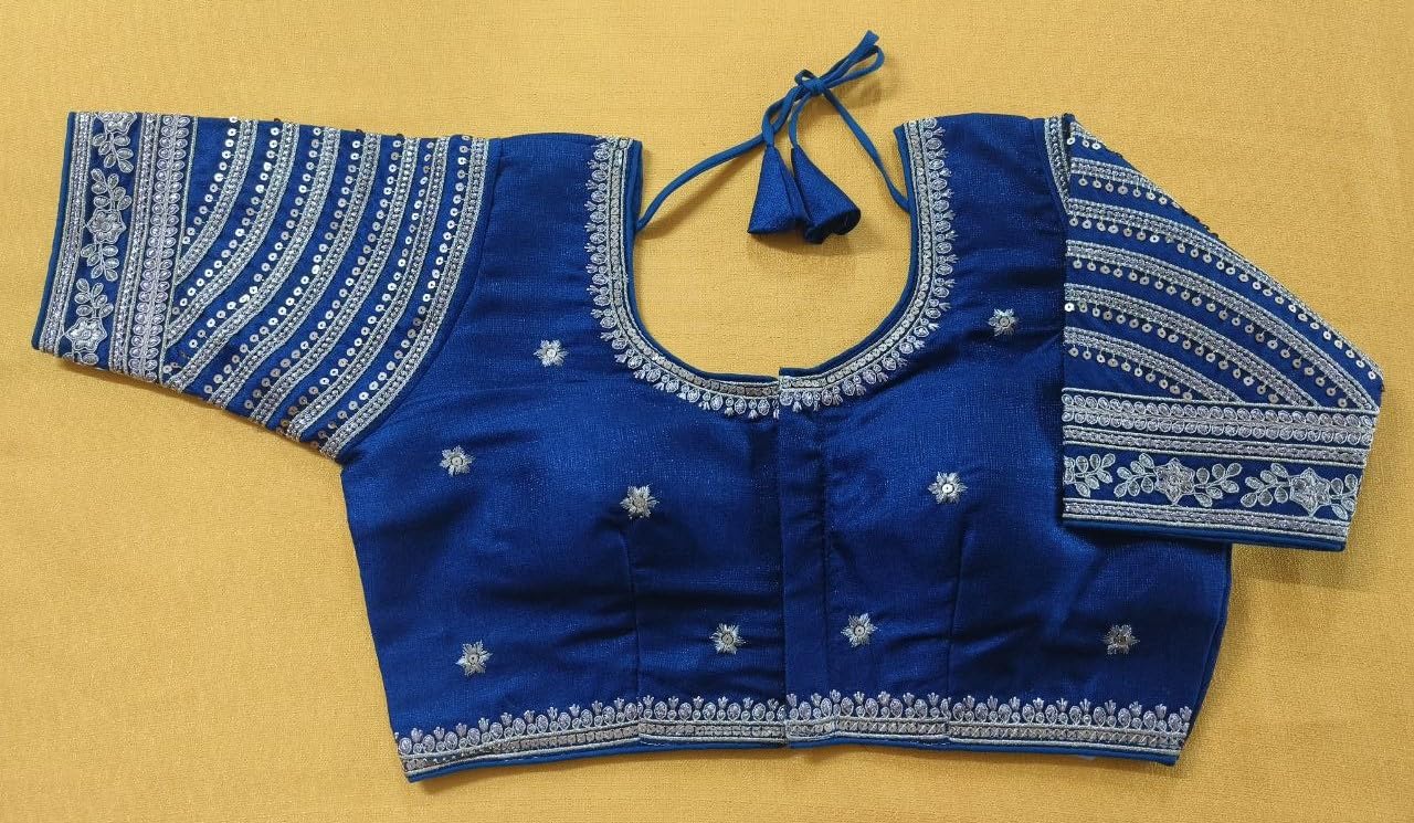 Vihu Fashion WomenS Blouse Readymade Blouse Embroidery Multi Coding Gold Thread Indian Ethnic Designer Stitched WomenS Readyma