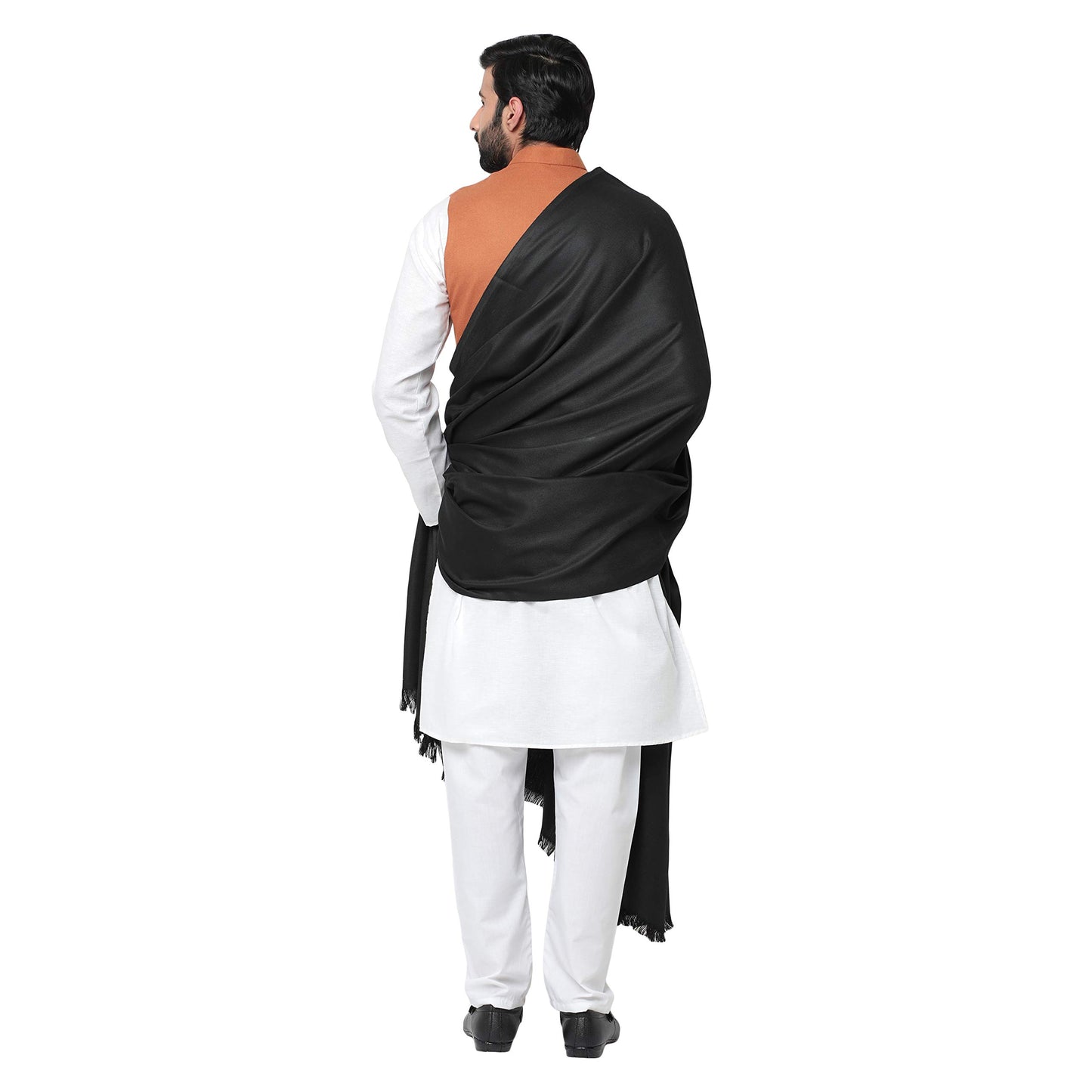 Weavers Villa Mens Plain Woollen Dhariwal Lohi/Shawl, 125cm x 250cm
