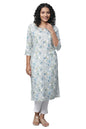 Aurelia Grey Floral Printed Kurta & Palazzo Set (Size: 2XL)-23FEAS14461-507155
