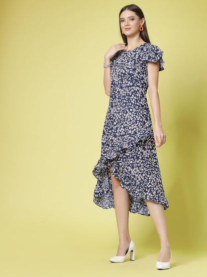 Oomph! Dress For Women Stylish| Summer Vacation Style |Floral Print Wrap Maxi |Lightweight Flared Maxi Dress For Casual & Holida