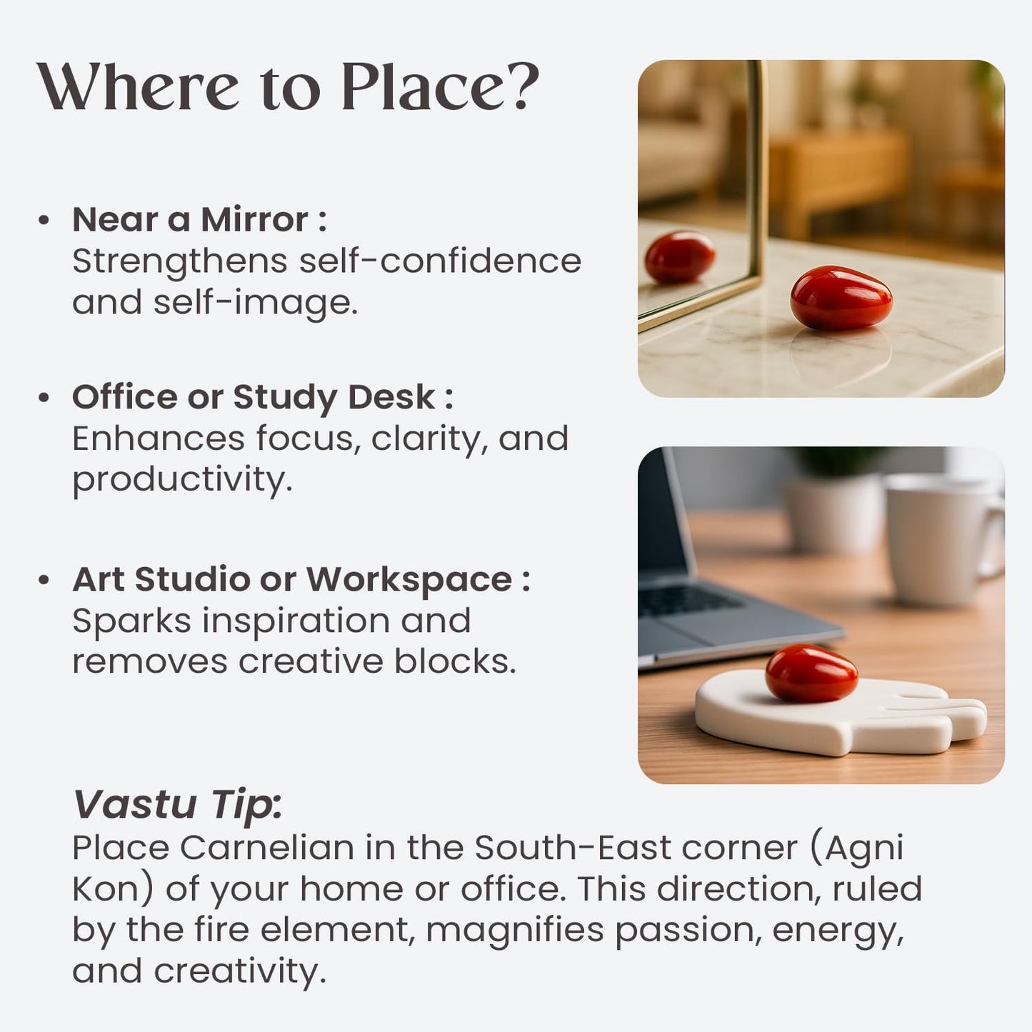 Astrotalk Carnelian Tumble | Boosts Confidence, Courage & Creativity | Enhances Motivation, Passion & Willpower | Attracts Success & Opportunities | Home & Office Decor | Gift for Man & Woman